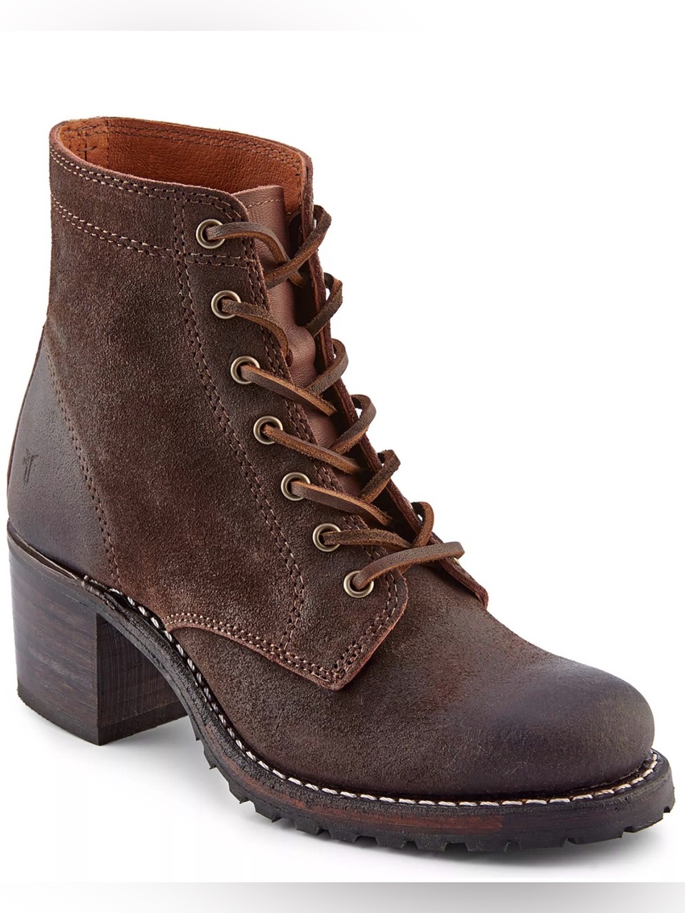 Frye Sabrina 6G Lace Up Combat Boots